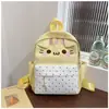 Bolsa de Lona Linda Japonesa Mochila con Bordado de Dibujos Animados Mochila de Gran Capacidad Mochila de Gatito Estudiantes de Secundaria y Preparatoria Bolsa Escolar