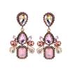Joyería Exagerada Europea y Americana Exquisitos Aretes de Cristal con Piedras Preciosas Aretes Geométricos en Forma de Lágrima Elegante Moda para Mujer Venta al Mayoreo Lujo Ligero