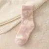 Meias Grossas de Veludo de Visão Quente, Meias Peludas Femininas para Outono e Inverno de Cano Médio, Meias de Pelo de Nuvem, Meias Felpudas de Desenho Animado, Estilo Japonês