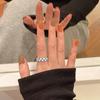 Set de Anillos Abiertos con Esmalte de Tablero para Mujer, Diseño de Nicho de Verano, Anillo Minimalista para Dedo Índice, Anillo de Personalidad Moderno y a la Moda