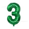 Nova versão americana de 32 polegadas verde balão de alumínio digital menino decoração de festa de aniversário 0-9 balão de folha de alumínio