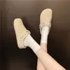 Mules Fechadas com Salto Escondido, Laço e Pérolas para Mulheres, Novo Estilo 2026 Sapatos Slip-On Que Podem Ser Usados com Saias, Meia-Chinelinho de Uso Duplo