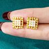 Pendientes de Copo de Nieve Dorados Arena Vietnamita Estilo Lujo Ligero para Mujer, Pendientes de Diamante de Alta Gama de Moda, Joyería Simple y Duradera Venta Directa