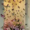 Adesivo de parede de borboleta 3D em PVC área de fotos atmosfera decoração de cena canto de check-in renovação outros guarda-roupas