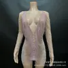 Vestidos de Noche con Pedrería Disfraces para Mujer Dropshipping Cadena de Cristal Sexy Caliente Vestido de Graduación a la Rodilla Disfraces para Reuniones de Fiesta
