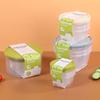 Set de Recipientes Redondos de Plástico de Grado Alimenticio Caja de Almacenamiento para Refrigerador Caja para Horno Microondas 180/380/820/1050ml