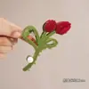 NUEVO pasador de pelo de terciopelo con forma de tulipán 2026 para mujer, pinza grande de torsión para recogidos, pasador para accesorios de pelo de otoño e invierno