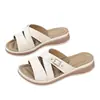 Sandalias Transfronterizas Europeas y Americanas Off-White de Doble Tira con Hebilla Metálica y Suela Gruesa para Mujer, Ligeras para Vacaciones en la Playa, Talla Grande, Cómodas para Uso en Exteriores