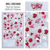 Pegatinas Románticas de Uñas de Rosa 5D Estereoscópicas en Relieve Calcomanías de Arte para Uñas de Rosa Roja Joyería Estilo Hg