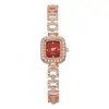 2025 Nuevo Estilo Caliente Transfronterizo Exquisito y Compacto Reloj Pulsera Cuadrado de Diamantes para Mujer Moda y Versátil Reloj de Cuarzo para Mujer