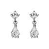 Pendientes de Zirconia en Forma de Diamante Estilo Retro Francés Fresco Pequeños Dulces Frescos Geométricos Pendientes de Diamante Redondo Pendientes de Cubo de Azúcar en Forma de Gota