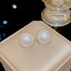 Aretes Redondos de Algodón con Baño de Oro K Cobre Francés Phnom Penh Nueva Moda Elegante de Lujo Ligero Aguja 925 Anti-Plata