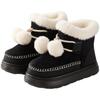 Novas Botas de Neve de Solado Grosso Estilo Coreano para Outono e Inverno, com Pelúcia e Acolchoadas, Quentes e Antiderrapantes, Sapatos de Algodão para Mulheres, Sapatos de Algodão Modernos e Versáteis para Mulheres