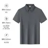 Camisa Polo de Algodón Seda de Hielo Ropa de Trabajo Verano Fresca Cuello Solapa Manga Corta Oficina de Inscripción Universitaria Camisa Cultural Exterior para Hombre