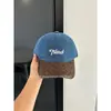 Gorra de Béisbol de Mezclilla Patchwork con Estampado de Leopardo Estilo Retro Americano para Mujer, Estilo Nuevo, Circunferencia de Cabeza Grande, Ala Ancha, Adelgazante, Gorra Versátil Tipo Pico de Pato