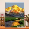 Pintura al Óleo Digital DIY de Paisaje al Atardecer, Pintura al Óleo Pastoral Pintada a Mano, Pintura al Óleo Acrílica Pintada a Mano