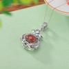 Colgante de Plata S925 Esterlina con Diseño de Ciervo, Huevo de Cera Roja del Sur, Fideos de Huevo, Bolsita Fu Zi, Doble Brocado de Carpas, Estilo Chino Vintage, Plata Vieja