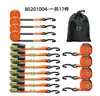 Cintas de Amarração Rachetáveis Personalizáveis, Pacote com 4, 2,5 cm X 3 m 544 kg Rachet Self-Retracting de Alta Resistência