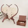 Mesa de Assinaturas de Casamento em Formato de Coração Placa de Mensagens de Casamento de Madeira Mesa de Assinaturas de Casamento Marrom Decoração de Mesa de Casamento