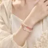 Pulsera de Cristal de Fresa Natural BiYi, Pulsera de Cristal Rosa Repelente del Fuego de Energía Positiva para Mujeres, Nuevo Modelo 2026, Exquisita y Única