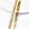 Venta al por mayor de fábrica tres filas de cadena de garra agarre para la oreja cadena densa de diamantes de imitación cadena de diamantes blanco plateado accesorios de joyería de cadena de diamantes para coser a mano DIY