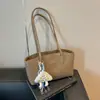 2026 Nova Bolsa Tote Tecida Versátil Estilo Coreano Grande Capacidade Versátil Francesa para o Dia a Dia Ombro Único Transversal