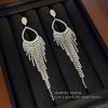Aretes de Borlas Exagerados de Moda Coreana para Mujer, Aretes Elegantes de Gota de Agua con Temperamento Nupcial, Aretes Versátiles de Lujo Ligero Personalizados
