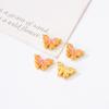 Color fuerte que retiene arena dorada mortero de diamante cuenta de mariposa estilo nacional clásico chapado en oro pulsera de cuentas versátil accesorios para llavero