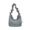 Novedad primavera y verano bolsa para el trabajo textura gofrada Señora bolsa de hombro de gran capacidad color liso bolsa plisada femenina