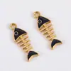 Estilo Lindo Colgante de Espina de Pescado de Aleación Pulsera con Forma de Espina de Pescado de Esmalte Colorido Colgante para Collar Material para Joyería DIY