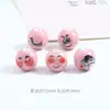 Contas de face sorridente de 14mm acessórios diy contas soltas de cerâmica acessórios para pulseira contas de cerâmica atacado