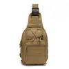 Fábrica em estoque Bolsa de equitação de lona camuflada para esportes ao ar livre Bolsa pequena para pendurar no peito Bolsa de ombro único Bolsa tática para peito ao ar livre