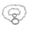 Regalo de San Valentín moda collar de cadena de anillo de acero de titanio + pulsera de dos piezas al por mayor tres colores opcionales