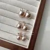 Pendientes Clásicos de Perlas Color Dorado Champagne de la Princesa Diana Estilo Francés Retro Femenino Bombilla Estilo Socialité Pendientes de Bola