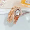 Bestseller internacional JUSMI pulseira relógio feminina de luxo, liga metálica com diamantes entrelaçados relógio de pulso aberto a quartzo