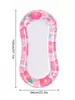 Hamaca flotante inflable para adultos con tela de malla floral, anillo flotante para nadar, tumbona individual, cama flotante, anillo de natación