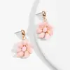 ZA Amazon EU Pendientes de Flor de Resina Siete Pétalos Rosa Pendiente Fresco Colgante Rosa Lindo Flor Tridimensional Pendiente