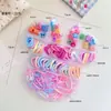 Pinzas para el cabello de niños que no dañan el cabello, Gomas de pelo de encaje en caja de colores, Ligas para el cabello de alta elasticidad para niñas, Bandas para el cabello de bebé