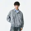 Item Popular Transfronteiriço do Tiktok: Jaqueta Masculina Estilo Americano Melard com Lapela Color-Block para Início da Primavera, Estilo Casal