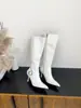 Botas largas de tacón de aguja puntiagudas, versátiles, adelgazantes, estilo europeo y americano, para socialité