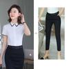 Camisa de Manga Corta para Mujer 2020 Primavera Nueva Vestido Profesional para Mujer Top con Sentido del Diseño Nicho Camisa de Trabajo Traje de Moda