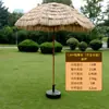 Decoración de ambiente para preparar té junto a la estufa de invierno paraguas de paja para exteriores posada casa de té tarro tarro té de leche sombrilla paraguas de paja no