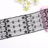 Accesorios decorativos de ropa directos de fábrica, encaje de malla DIY, código de barras hueco negro, bordado de malla, encaje ancho