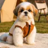 Colete Espesso Quente com Forro de Lã na Cor Café, Moda Primavera para Cães e Gatos Pequenos