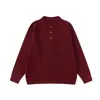 Suéter Masculino Yidao Vintage 2026 Outono Novo Retro Americano Cor Sólida Mistura de Lã Trançado Henley