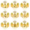 Set de Globos Digitales de Corona Transfronterizos en Varias Formas para Decoración Temática de Fiesta de Primer Cumpleaños Infantil Globos de Papel de Aluminio