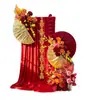 Decoração de Casamento Novo Estilo Chinês Guirlanda com Caractere Dupla Felicidade Parede de Fundo Parede de Fundo de Boas-Vindas para Banquete de Casamento Área para Fotos Suprimentos para Montagem de Ambiente