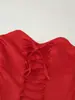 Vestido de Moda para Mujer 2026 Nuevo Estilo Francés Ajustado a la Cintura con Lazos en la Espalda Escote Corazón sin Tirantes