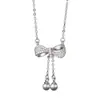 Escape Princess Collar de Plata de Ley 925 para Mujer Cadena Ligera de Lujo de Alta Gama para Clavícula con Colgante de Perla Shijia