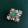 Broche Barroco Vintage Esmeralda Aleación Europea y Americana para Mujer Pin Antideslizante Hebilla Fija Ropa Corsage Accesorios